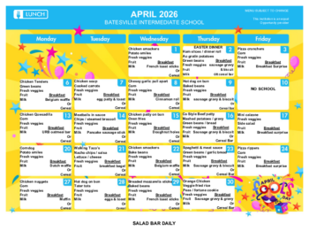 BIS April Menu